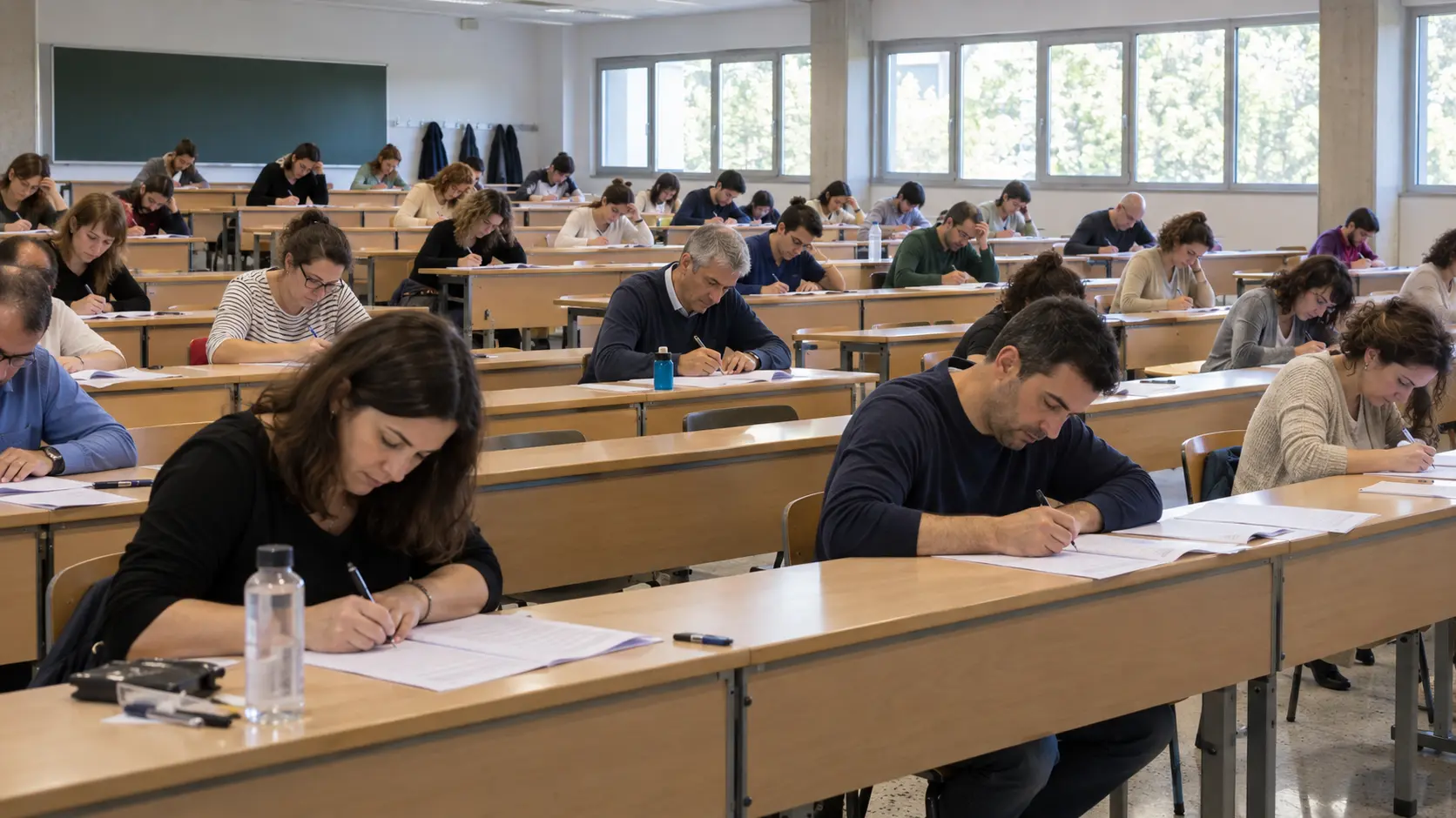 Aula universitaria durante oposición ayudante instituciones penitenciarias
